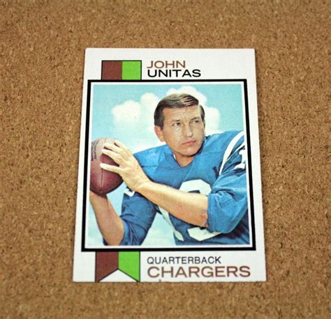 John Unitas Quarterback Football Card San Diego Chargers Topps Card