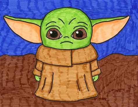 How To Draw Baby Yoda · Art Projects For Kids Yoda Art Yoda Drawing
