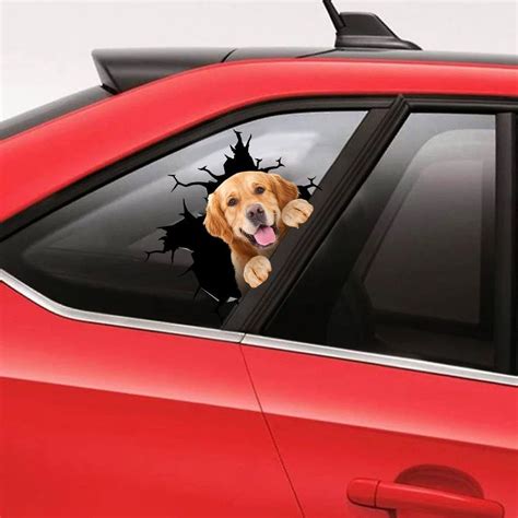 Golden Retriever Sticker Car Window Golden Dog Funny Decal Etsy