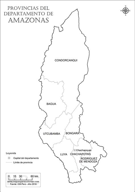 Mapas Departamento De Amazonas Perú Para Colorear