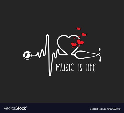 Music Heartbeat Vector Image On Vectorstock Tatuagens Frases
