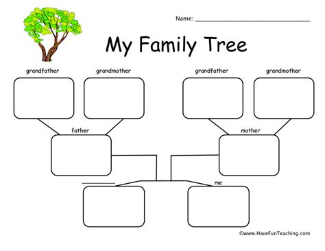 Free Printable Family Tree Worksheets
