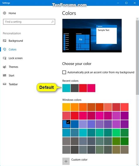 Clear Recent Colors History In Windows 10 Tutorials