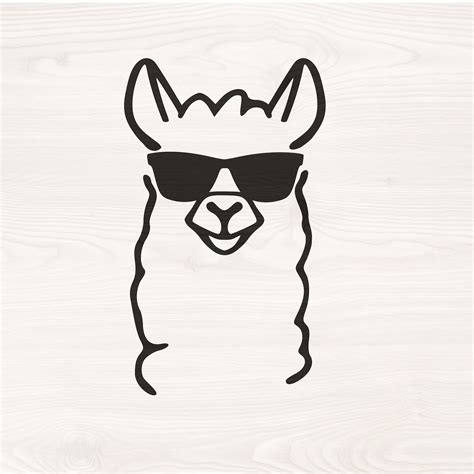 Llama With Sunglasses Svg Png Files For Cutting Machines Digital