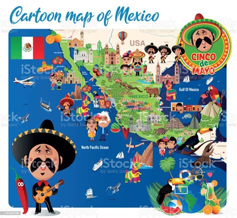 Cartoon Map Of Mexico Stock Illustration Download Image Now Istock