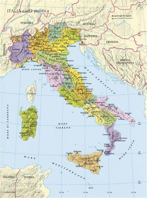 Mappa Delle Regioni Ditalia Italy Map Map Learning Italian