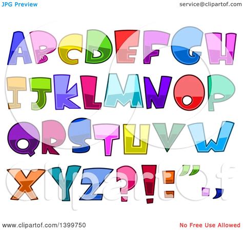 Clipart Of Cartoon Colorful Capital Alphabet Letters And Punctuation