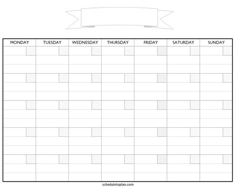 Printable Monthly Schedule Monthly Schedule Template Schedule