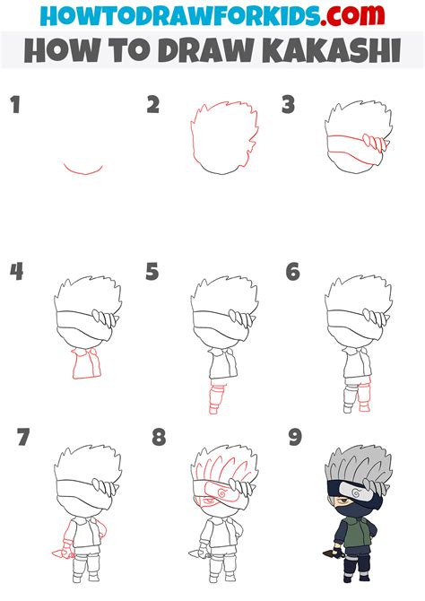 How To Draw Kakashi Easy Drawing Tutorial For Kids