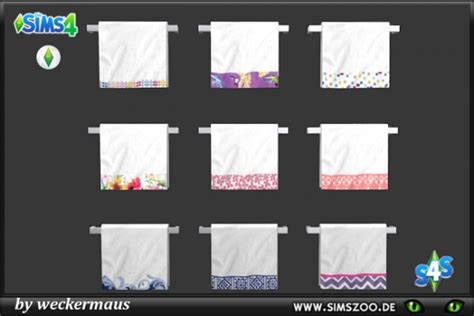 Blackys Sims 4 Zoo Spring Towels By Weckermaus • Sims 4 Downloads