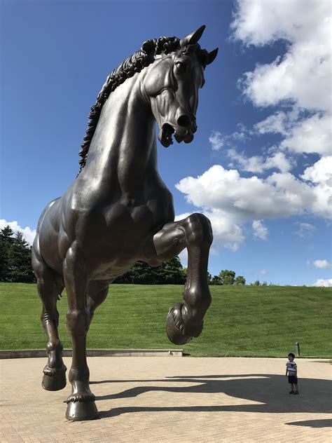 My Son Meeting This Giant Bronze Horse In Michigan Rhumanforscale