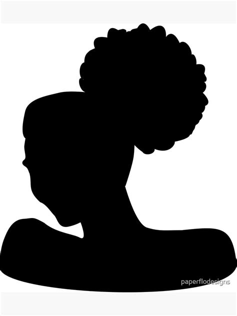 Afro Puff Black Silhouette Metal Print By Paperflodesigns Redbubble
