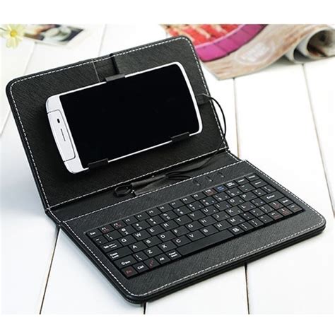 Portable Pu Leather Keyboard Case For Android Protective Mobile Phone