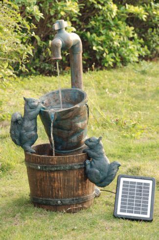 This clever floating solar pump can turn any pool of standing water into a fountain. Solar Powered Squirrel Water Feature | Solar water ...