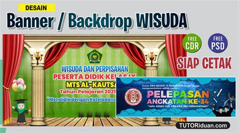 Free Download Desain Banner Backdrop Wisuda Perpisahan Format Cdr And Psd