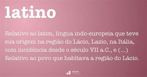 Latino Dicio Dicionário Online De Português