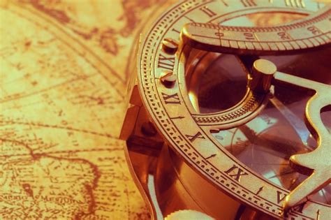 Premium Photo Old Compass Over Ancient Map