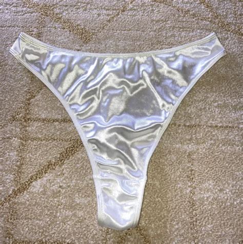 vintage white second skin satin shiny thong panties high cut sissy 8 xl 69 99 picclick