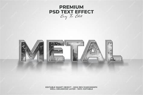 Premium Psd Psd 3d Metal Text Effect
