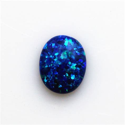 Blue Opal Stone Loose Beads Gemstones Oval Shape Flat Base Cabochon