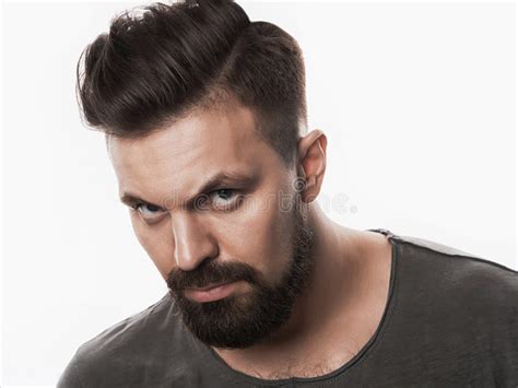 Handsome Hipster Man With Beard Stock Image Image Of Face Beauty
