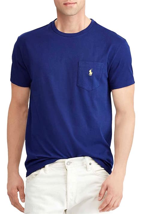 Polo Ralph Lauren Provincetown Blue Solid Big/Tall Pocket T Shirt 