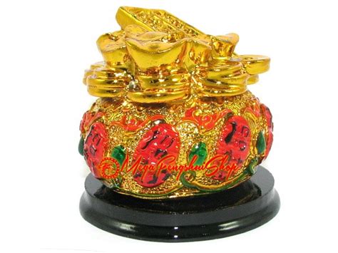 Golden Feng Shui Wealth Pot With Abacus