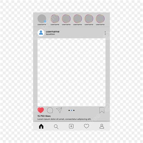 Ilustração Vetorial Instagram Frame Template Fundo Transparente Png