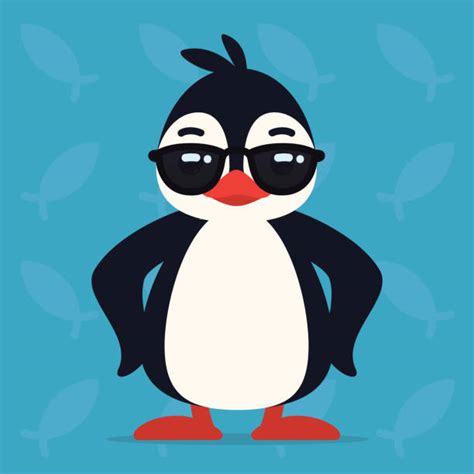 Royalty Free Cartoon Of The Penguin With Sunglasses Clip