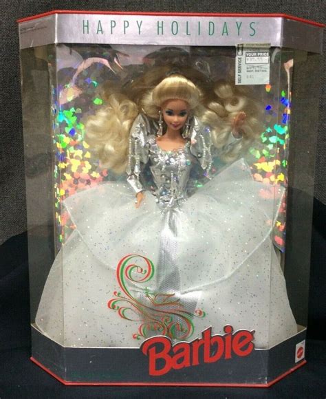 1992 Happy Holidays Barbie Doll Special Edition~ Hard To Find Red Top And Bottom Bnd Treasure Chest