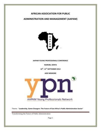 African Association For Public Administration And Management Aapam