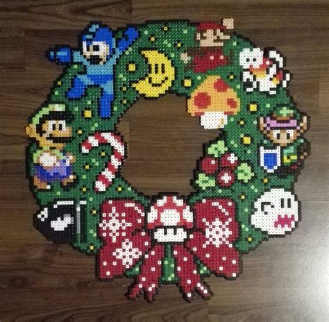 Nintendo Weihnachtskranz Mit Bügelperlen Nintendo Christmas Wreath