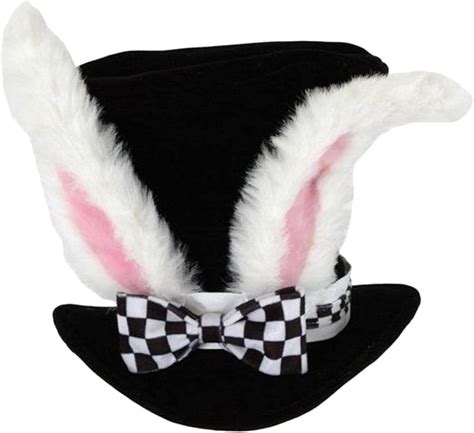 Winomo White Rabbit Black Costume Top Hat Bunny Ear Top Hat Cute Bunny