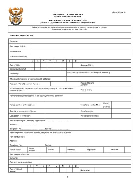 South Africa Visa Online Application 2019 2024 Form Fill Out And Sign