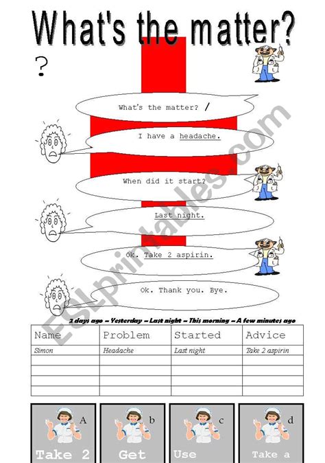 What´s The Matter Esl Worksheet By Wally104