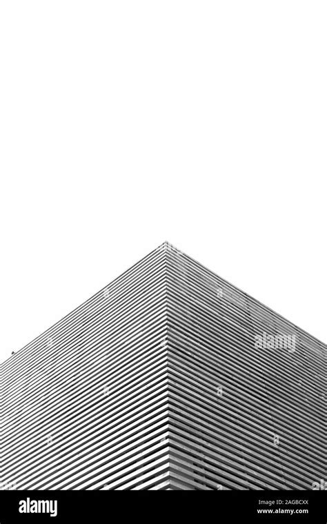 Vertical Low Angle Greyscale Shot Of A Concrete Building With