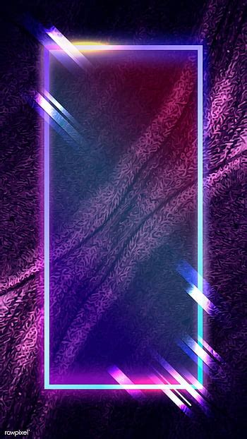 Premium Psd Of Tropical Golden Neon Lights Frame Phone Screen By