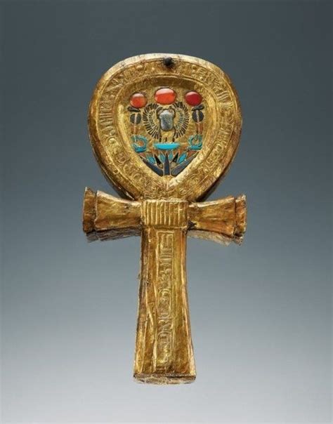 mirror case in the form of an ankh sign tutankhamun s tomb valley of the kings egypt 18th