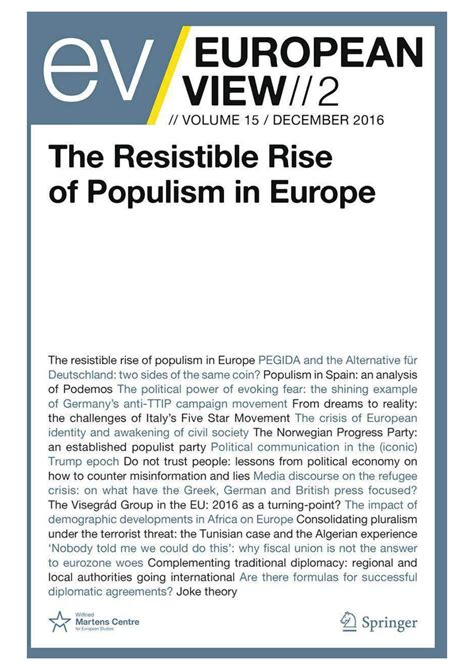 European View The Resistible Rise Of Populism In Europe By Wilfried