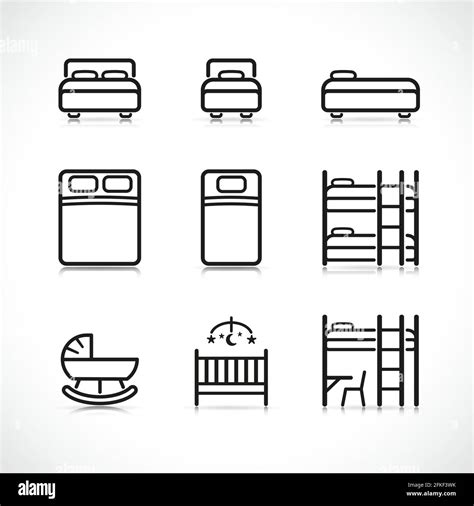 Vector Illustration Of Bed Icons Design Set Stock Vector Image And Art