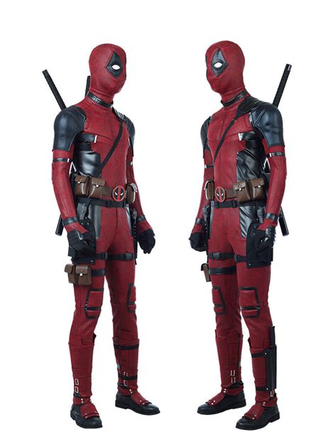Deadpool 2 Mens Cosplay Costume Jumpsuit Red Halloween Full Set Custom