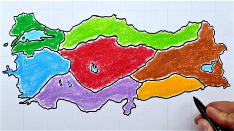 Türkiye Bölgeler Haritası Çizimi Kolay Türkiye Haritası Çizimi Harita çizimi Nasıl Çizilir