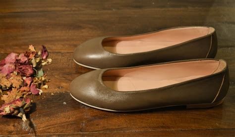 Chocolate Brown Leather Ballet Flats Ballerina Pumps Etsy