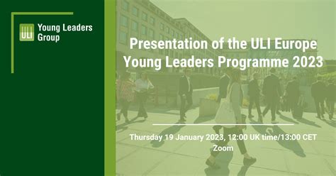 Uli Europe Presentation Of The Uli Europe Young Leaders Programme 2023