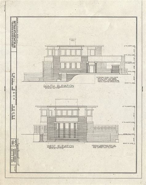 Blueprint Habs Ill16 Chig83 Sheet 4 Of 6 Emil Bach House 7415