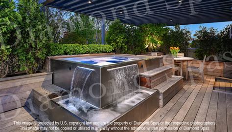 Diamond Spas Stainless Steel Spa With Water Feature Landscape Architect