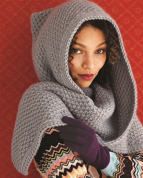 Hood Pattern By Jacqueline Van Dillen Vogue Knitting Hooded Scarf