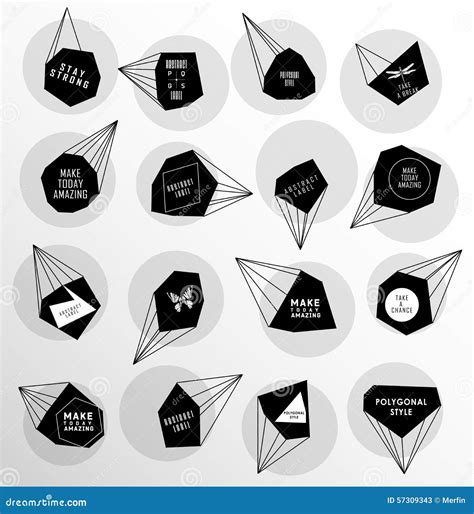 Abstract Polygonal Label Design Elements Of Stock Vector