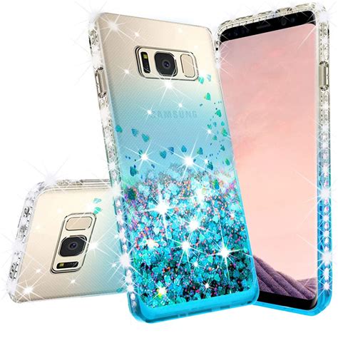 Liquid Glitter Phone Case For Samsung Galaxy S9 Plus Case W Tempered