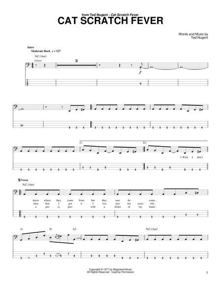 Cat Scratch Fever By Pantera Ted Nugent Digital Sheet Music For Bass
